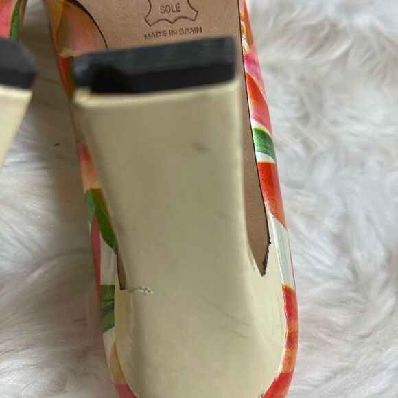 Paul Mèlian patent multi color marble prints slip on pumps square toe si… - Picture 10 of 12